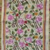 Pink-roses-kanthawork-tassar-silk-scarf