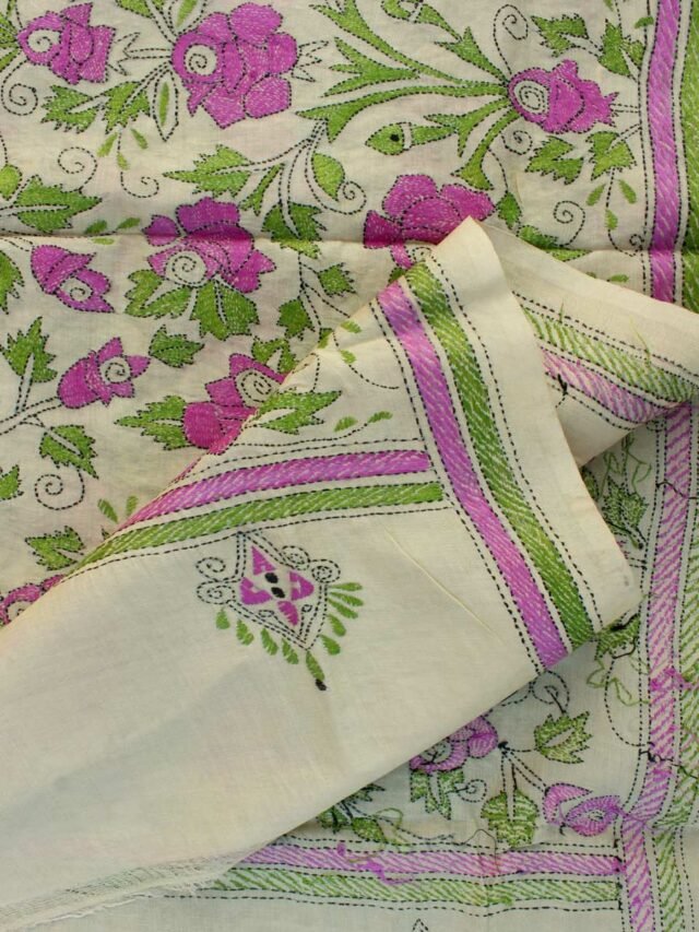 Purple-Roses-kanthaa-handembroidered-tassar-silk-dupatta