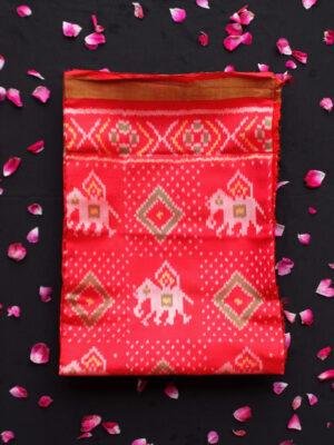 Red-Orange-patan-patola-silk-dupatta at Shilphaat.com