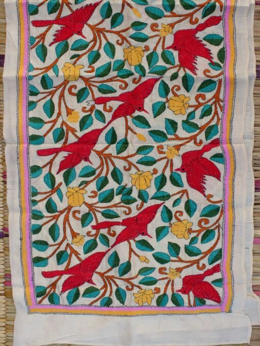 Red-birds-nakshi-kantha-embroidered-silk-stole