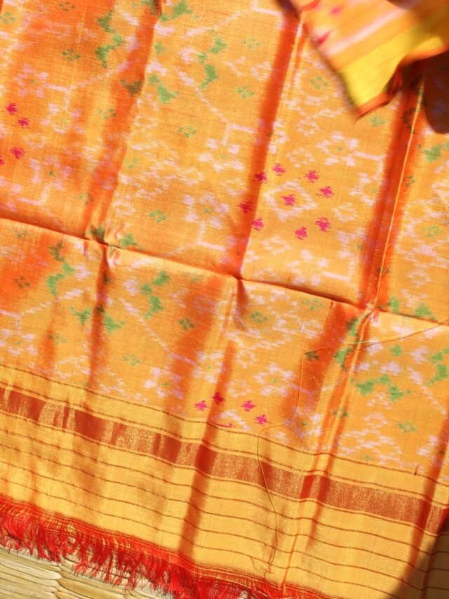 Yellow-single-ikat-patola-pure-silk-dupatta