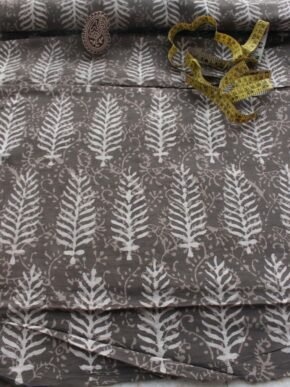 Grey-bagru-block-printed-pure-cotton-kurta-shirt-fabric