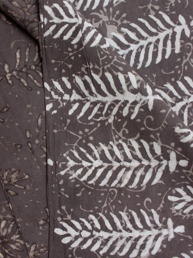 Grey-dabu-block-printed-mul-cotton-kurta-fabric