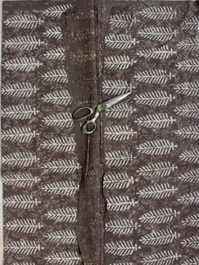 Grey-hand-block-printed-pure-cotton-fabric