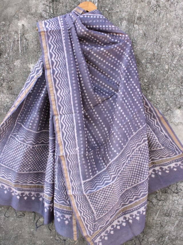 Grey-indigo-block-printed-chanderi-dupatta