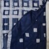 Navy-Blue,-Off-white-Batik-Linen-cotton-Sari