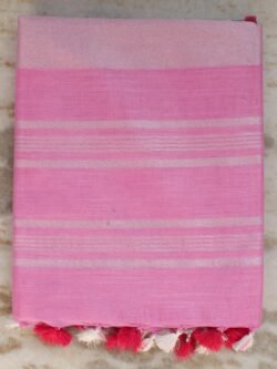 Pastel-Pink-Linen-cotton-Saree