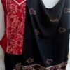 Red-and-Black-birds-kanthawork-cotton-dress-material