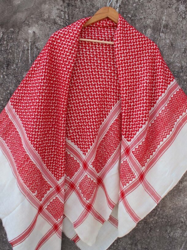 Red-and-White-woolen-shemagh-scarf