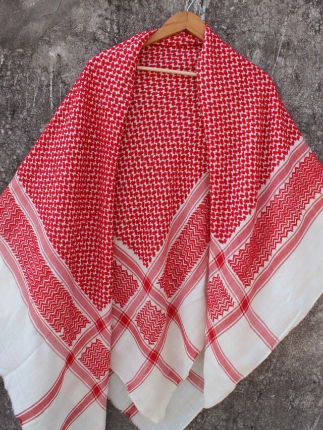 Red-and-White-woolen-shemagh-scarf