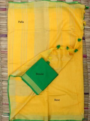 Sun-Yellow-Linen-cotton-Sari