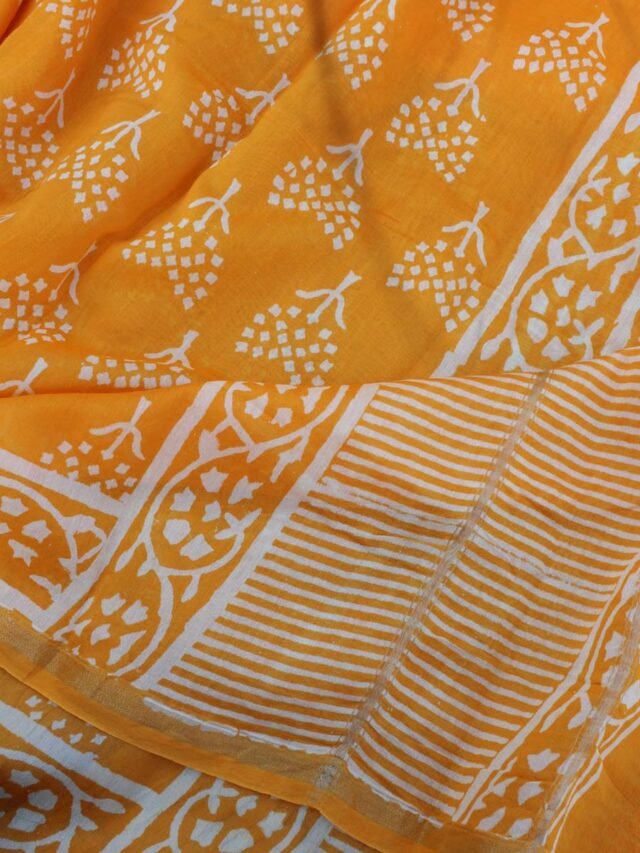 Yellow-Bagru-printed-Chanderi-dupatta