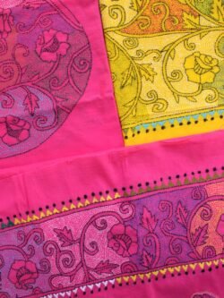 Yellow-and-Pink-kantha-handembroidered-cotton-dress-material