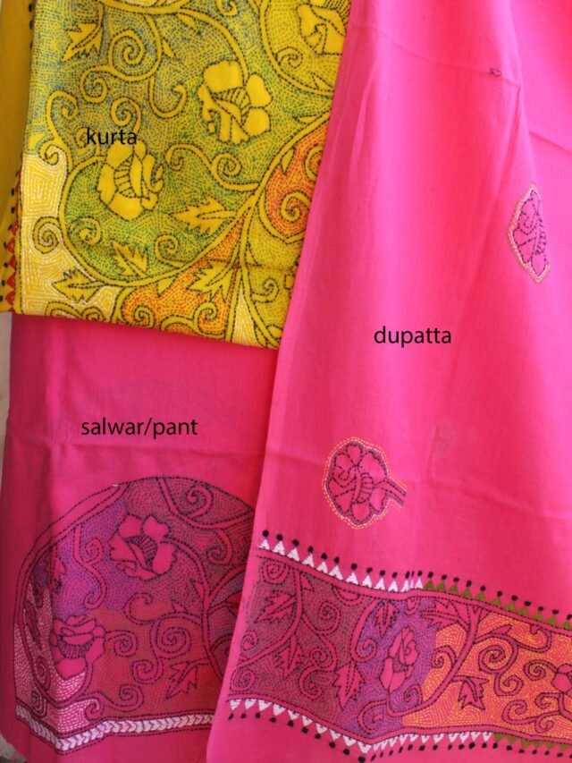 Yellow-and-Pink-kanthawork-cotton-3pc-ladies-suit