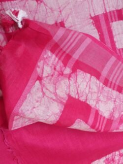 Dark-Pink-White-Batik-Linen-cotton-summer-sari