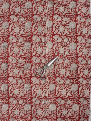 Madder-Red-bagru--block-print-pure-cotton-fabric