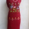 Maroon-Red-Kanthawork-cotton-ladies-Kurta-fabric