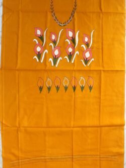 Mustard-Yellow--Kanthawork-cotton-Kurta-fabric