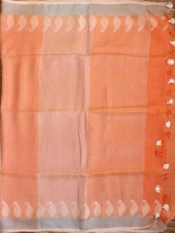 Pastel-orange-linen-summer-sari