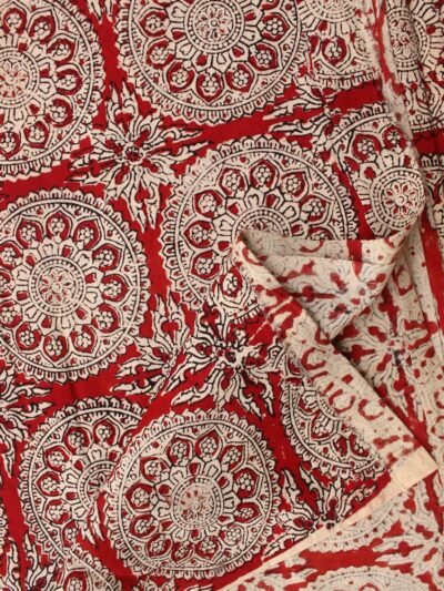 Red-and-off-white-Bagru-block-printed-mul-cotton-fabric