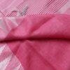 Rose-pink-and-silver-white-Jamdani-pure-Linen-Sari at Shilphaat.com