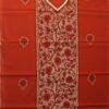 Rust-nakshi-Kantha-embroidered-cotton-Kurta-fabric at Shilphaat.com