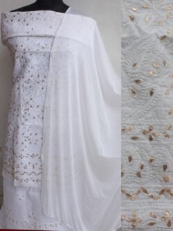 White-gota-patti-chikankari-cotton-dress-material