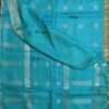 Firozi-Blue-zari-work-Pure-Bhagalpur-linen-saree