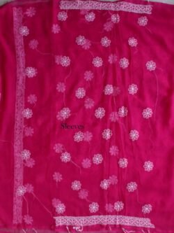 Fushia-Pink-georgette-chikankari-Lucknavi-suit