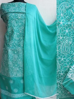 Jade-green-cotton-chikankari-dress-material