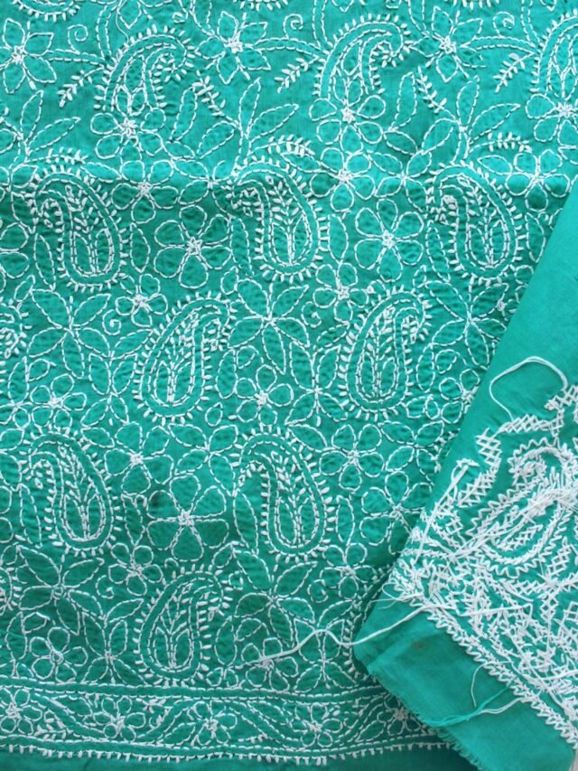 Jade-green-cotton-chikankari-lucknowi-suit
