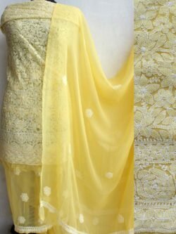 Lemon-yellow-georgette-chiakankari-dress-material
