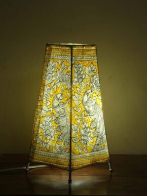 Yellow-and-White-Peacocks-Tholu-Bommalata-long-lamp