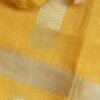 Yellow-zari-buti-Pure-linen-summer-saree