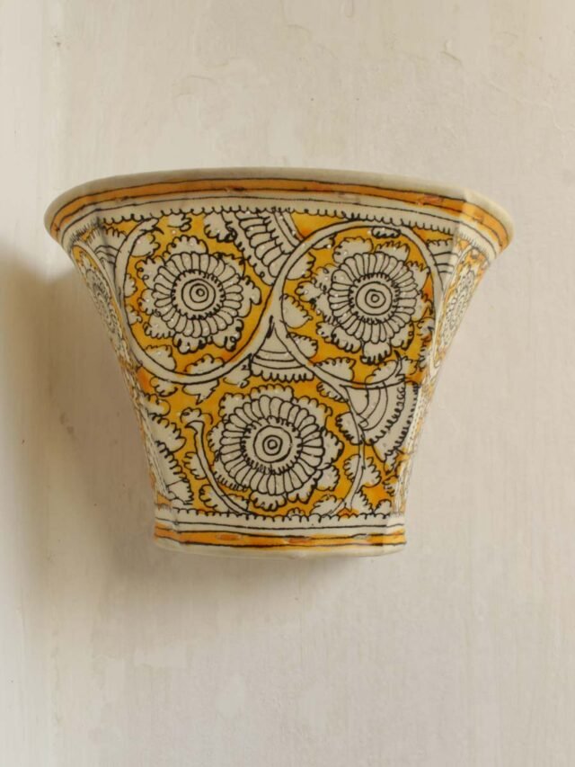 yellow-flowers,small-leather-wall-lampshade