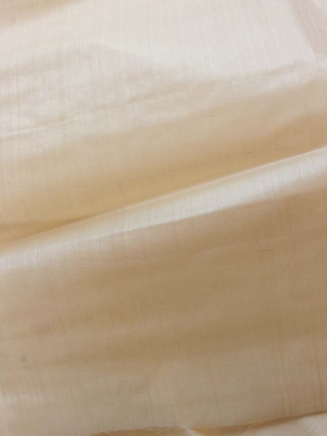 Cream-white-Bhagalpuri-paper-tassar-silk-kurta-Fabric