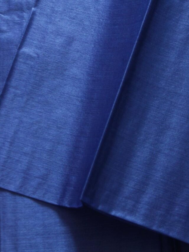Dark-blue-Bhagalpuri-paper-tasar-silk-kurta-Fabric at Shilphaat.com
