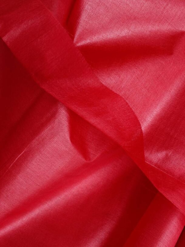 Red-Bhagalpuri-paper-tassar-silk-kurta-Fabric