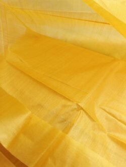 Sun-yellow-pure-Bhagalpuri--tassar-silk-Fabric