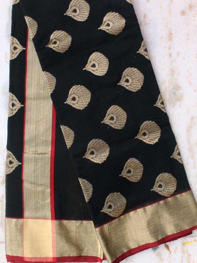 Black-zari-chanderi-handwoven-saree