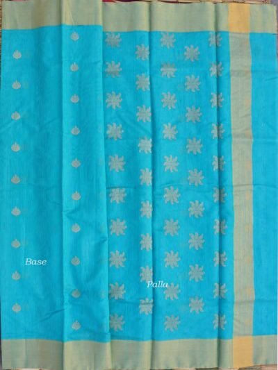 Cyan-Blue-zariwork-chanderi--silk-cotton-saree