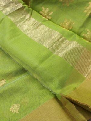 Dhani-green-pure--zari-chanderi-sari-Shilphaat