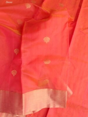 Orange-Leaf-zari-buit-original-chanderi-saree