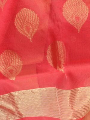 Peach-pink-pure--zari-chanderi-sari