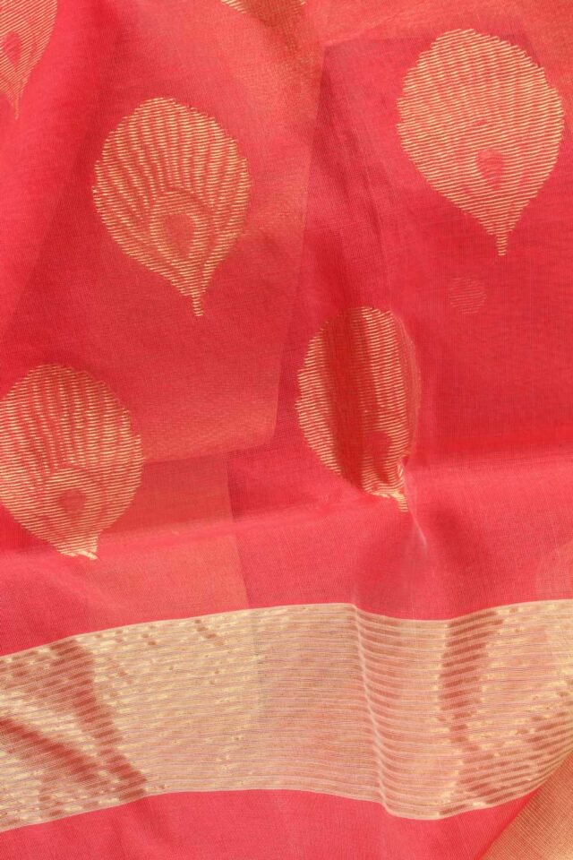 Peach-pink-pure--zari-chanderi-sari