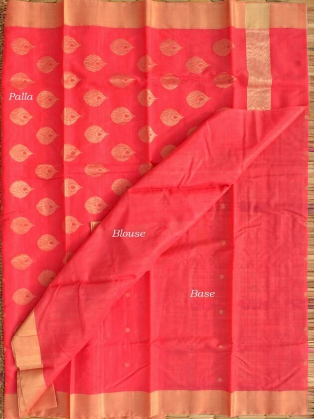 Peach-pink--zariwork-chanderi--silk-cotton-saree