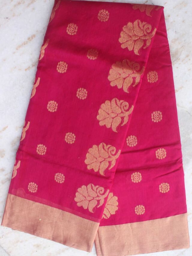 Mulberry-Magenta-zari-chanderi-handwoven-saree