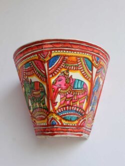 Multicolour-elephants-leather-wall-lamp-by-Shilphaat