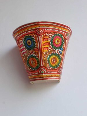 Multicolour-floral-leather-wall-lamp-by-Shilphaat