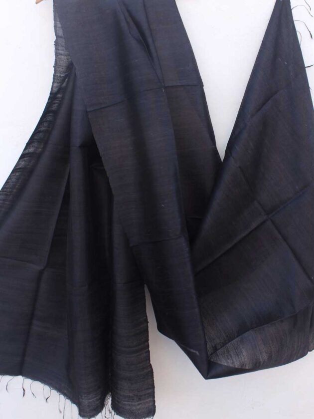 Black-Dupion-tussar-silk-dupatta